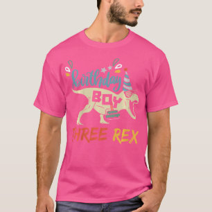 T-shirt Enfants Trois Rex Dinosaure Anniversaire Pour 3E A