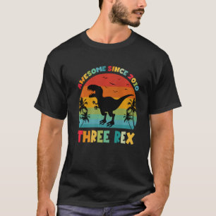 T-shirt Enfants Trois Rex Dinosaure Drôle 12 Ans Awesome