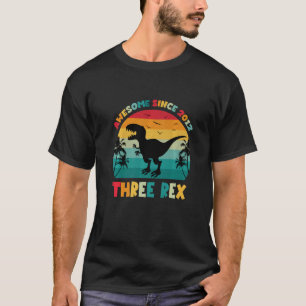 T-shirt Enfants Trois Rex Dinosaure Drôle Drôle 10 Ans Awe