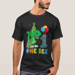 T-shirt Enfants Un Rex Anniversaire 1 An Vieux Dinosaure T