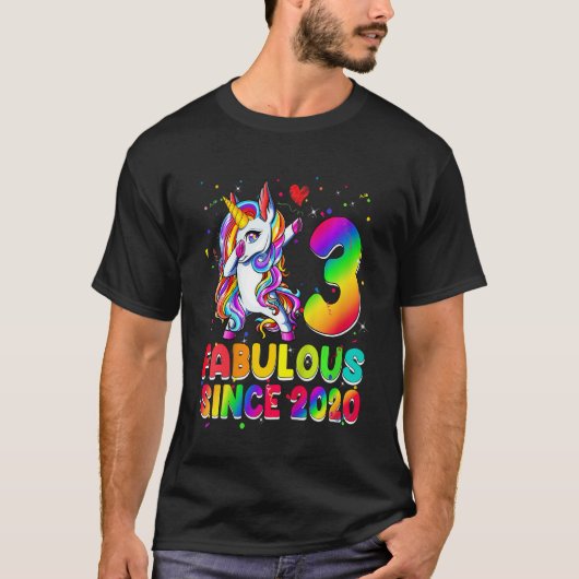 T-shirt Enfants Unicorn 3 ans Fabuleux depuis 2020 3e B (Devant)
