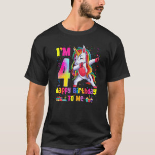 T-shirt Enfants Unicorn 4e anniversaire Dabbing 4 ans fill