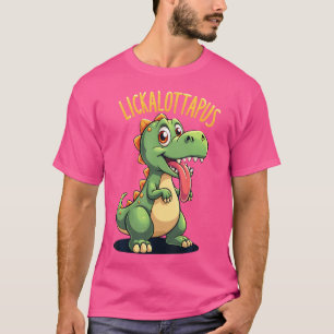 T-shirt Enfants Unisex-Adultes Lickalottapus Dinosaur Noir