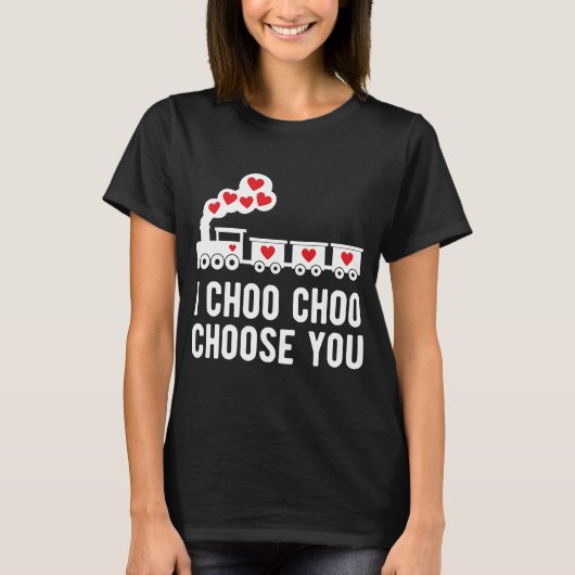 T-shirt Enfants Valentine's Day Choo Choo Train Hearts for (Devant)