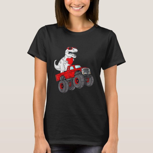T-shirt Enfants Valentines Day Rex équitation Monster Truc (Devant)