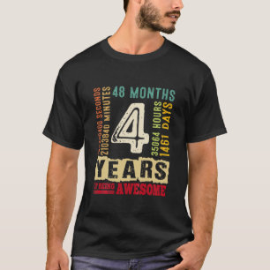 T-shirt Enfants Vintage Rétro 4E Anniversaire tenue 4 Ans