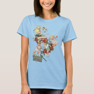 T-shirt Enfants vintages Jouer avec des camions de pompier
