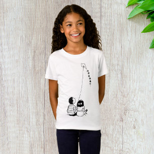 T-shirt Enfants Volant Une Petite Fille Kite