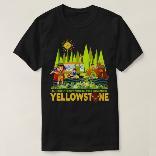 T-shirt Enfants Yellowstone Jr Famille Parc National Souve (Design devant)