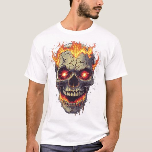 T-shirt Enfer de Crâne Brûlant (Devant)