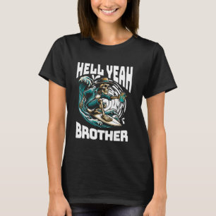 T-shirt Enfer Oui Frère Squelette Boire Bière Lover Sur