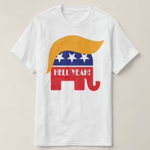 T-shirt Enfer Oui Président Trump - Logo Cheveux Éléphant 