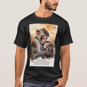 T-shirt « Enfin trouvé » - Mère adoptive et bébé singe