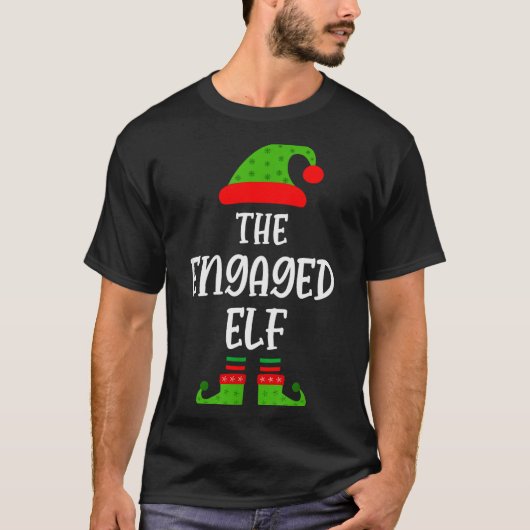 T-shirt Engaged Elf Family Matching Christmas Engagement (Devant)