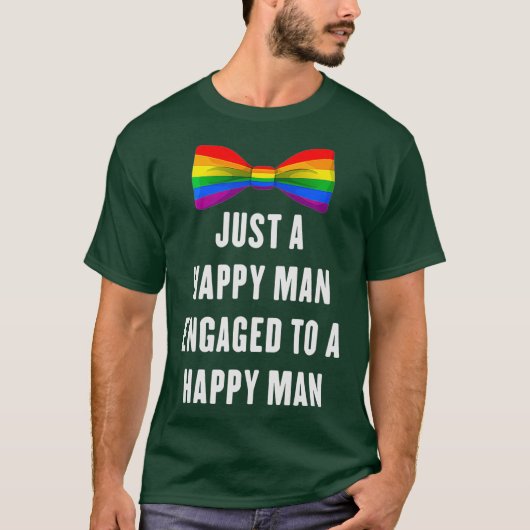 T-shirt Engayged Groom To Be LGBT Gay Men Couple (Devant)
