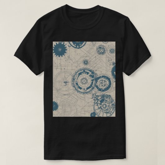 T-shirt Engineer Blueprint Gears Architecture Structural D (Design devant)