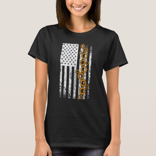 T-shirt Engineer USA American Flag Patriotic Mechanical En (Devant)