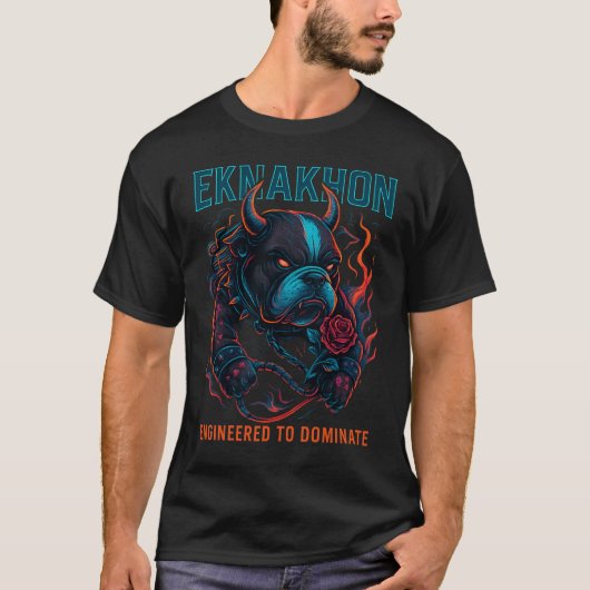 T-shirt Engineered to Dominate – Infernal Bulldog Glow Tee (Devant)
