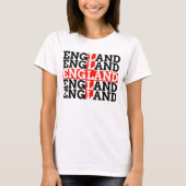 T-shirt England Flag Name Repeat Typography Soccer Fan (Devant)