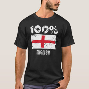 T-shirt England Flag Support 100 Anglais Battery Power