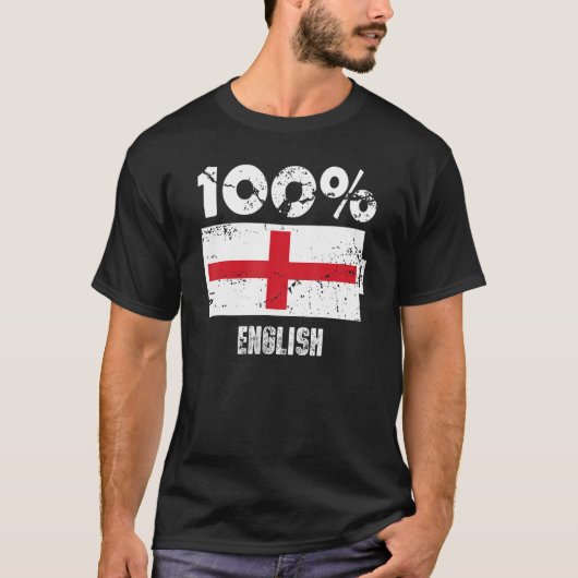 T-shirt England Flag Support 100 Anglais Battery Power (Devant)
