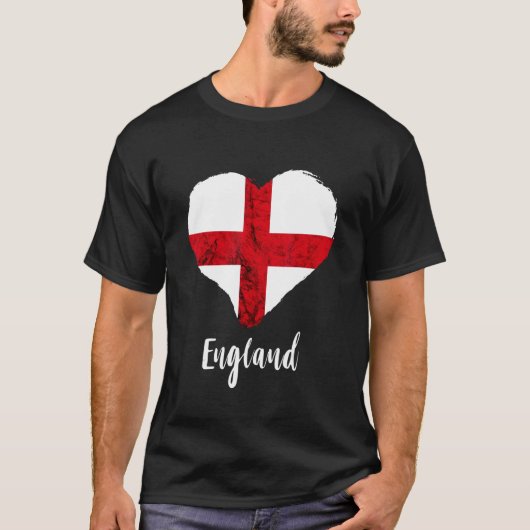 T-shirt England Heart St George's Cross England Flag Engli (Devant)