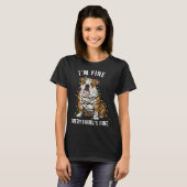T-shirt English Bulldog Christmas I'm Fine Everything Is F (Devant entier)