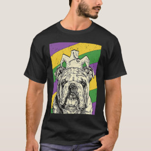 T-shirt English Bulldog Jester Mardi Gras Chien Maman ou P