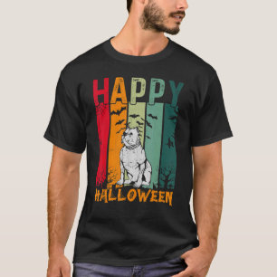 T-shirt English Bulldog Retro Style Halloween Dinner Par