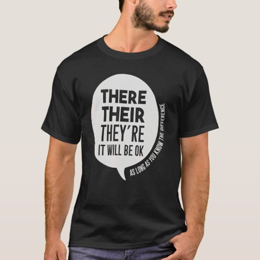 T-shirt English Grammar Elementary School Teacher Their Th (Devant)