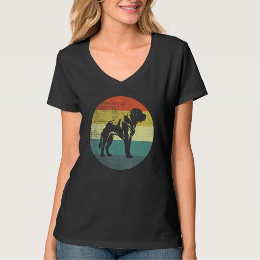 T-shirt English Mastiff Dog Retro Vintage Design (Devant)
