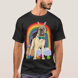 T-shirt English Mastiff Easter Eggs Bunny Dog