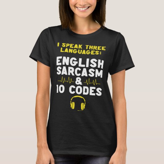 T-shirt English Sarcasm 10 Codes Dispatch Operator 911 Dis (Devant)
