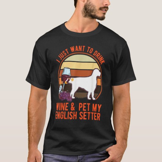 T-shirt English Setter And Wine (Devant)