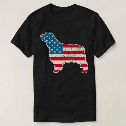 T-shirt English Springer Spaniel 4th of July Men USA Ameri (Design devant)