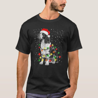 T-shirt English Springer Spaniel dog with string lights Ch