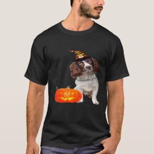 T-shirt English Springer Spaniel Witch Hat Halloween Dog C