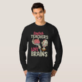 T-shirt English Teachers Love Brains Halloween (Devant entier)