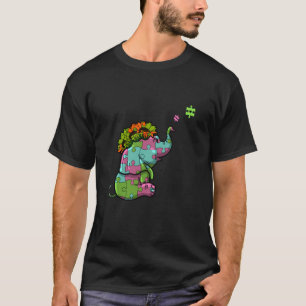 T-shirt Énigme éléphant bébé tournesol Éveil de la conscie