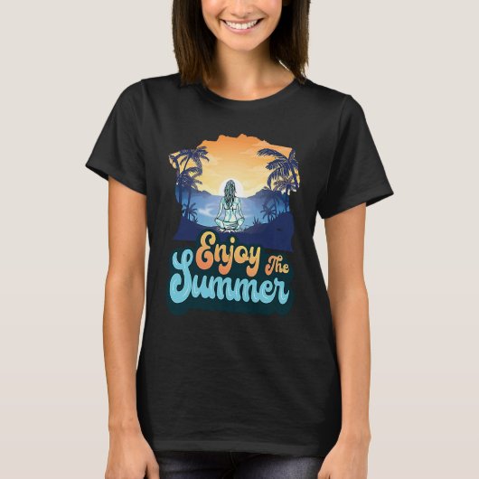 T-shirt Enjoy The Summer Vibes Vacation Humorous Saying (Devant)