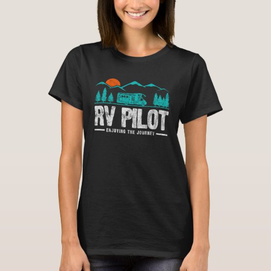 T-shirt Enjoying The Journey RV Pilot Camp Couple Camping (Devant)