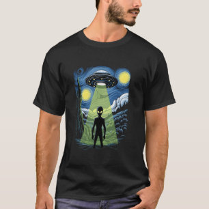 T-shirt Enlèvement Alien Conception Nuit Étoilée UFO