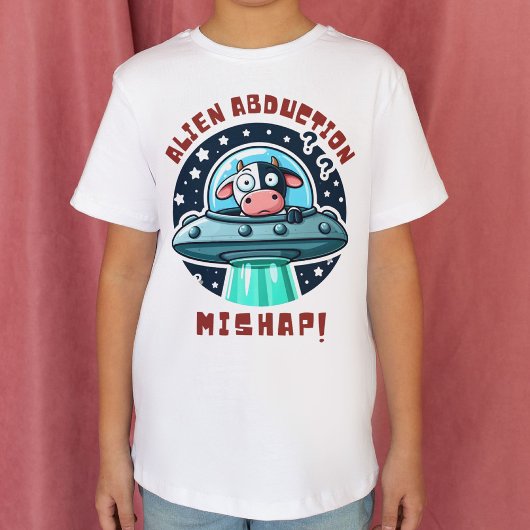 T-shirt Enlèvement Alien Mishap Dessin Drôle Vache
