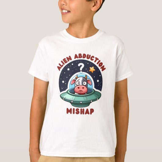 T-shirt Enlèvement d'Alien amusant Mishap - Vache confuse (Devant)