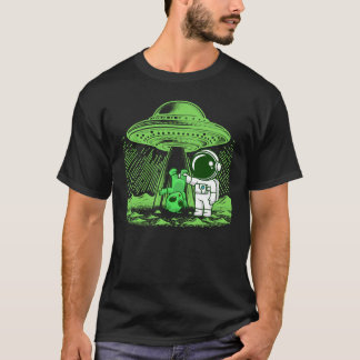 T-shirt Enlèvement d'Aliens avec astronaute en dessin