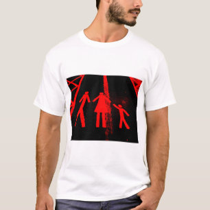 T-shirt Enlèvement dans un parking en rouge et noir