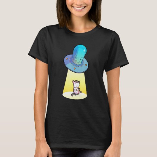 T-shirt Enlèvement de vache extraterrestre complot extrate (Devant)