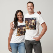 T-shirt Enlèvement d'ovnis de chat avec un chien inquiet d (Unisexe)