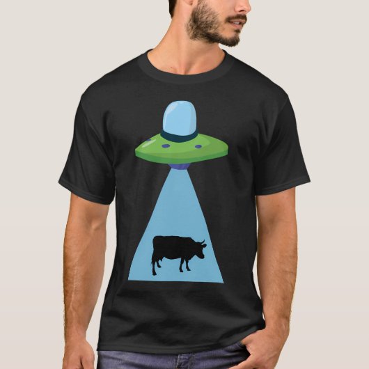 T-shirt Enlèvement drôle de vache Ufo (Devant)