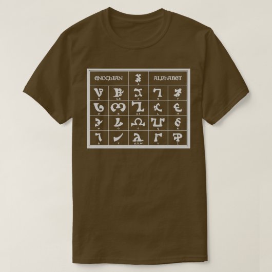 T-shirt Enochian Alphabet Magie Occulte Langue Talisman D (Design devant)